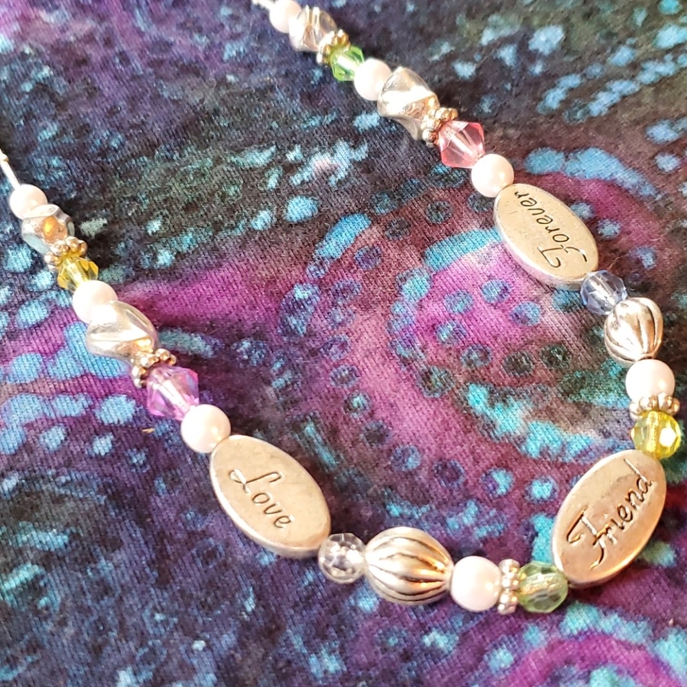 Friend charm necklace and bracelet